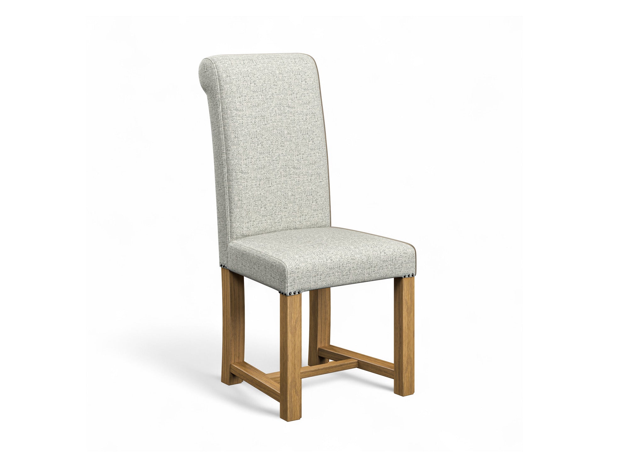 Harris Tweed Harris Light Grey Hudson Dining Chair Front Cut Out