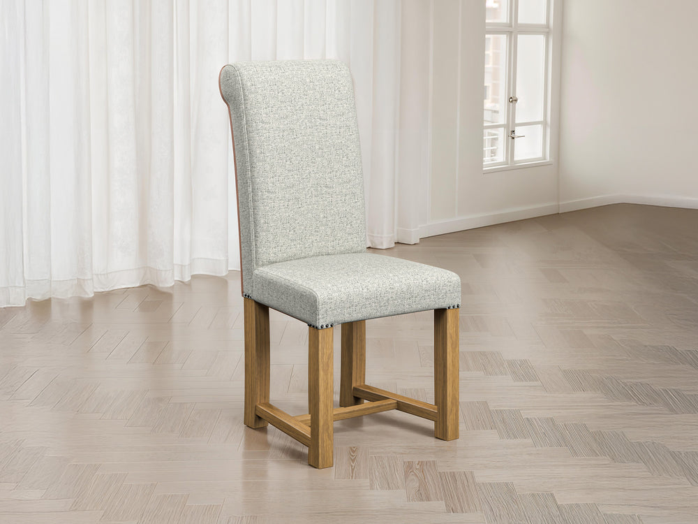Harris Tweed Harris Light Grey Hudson Dining Chair Front Lifestyle Image