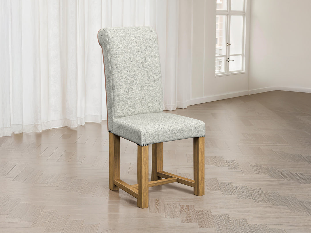 Harris Tweed Harris Light Grey Hudson Dining Chair Front Lifestyle Image