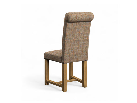 Harris Tweed Herringbone Moss Hudson Dining Chair Back Image