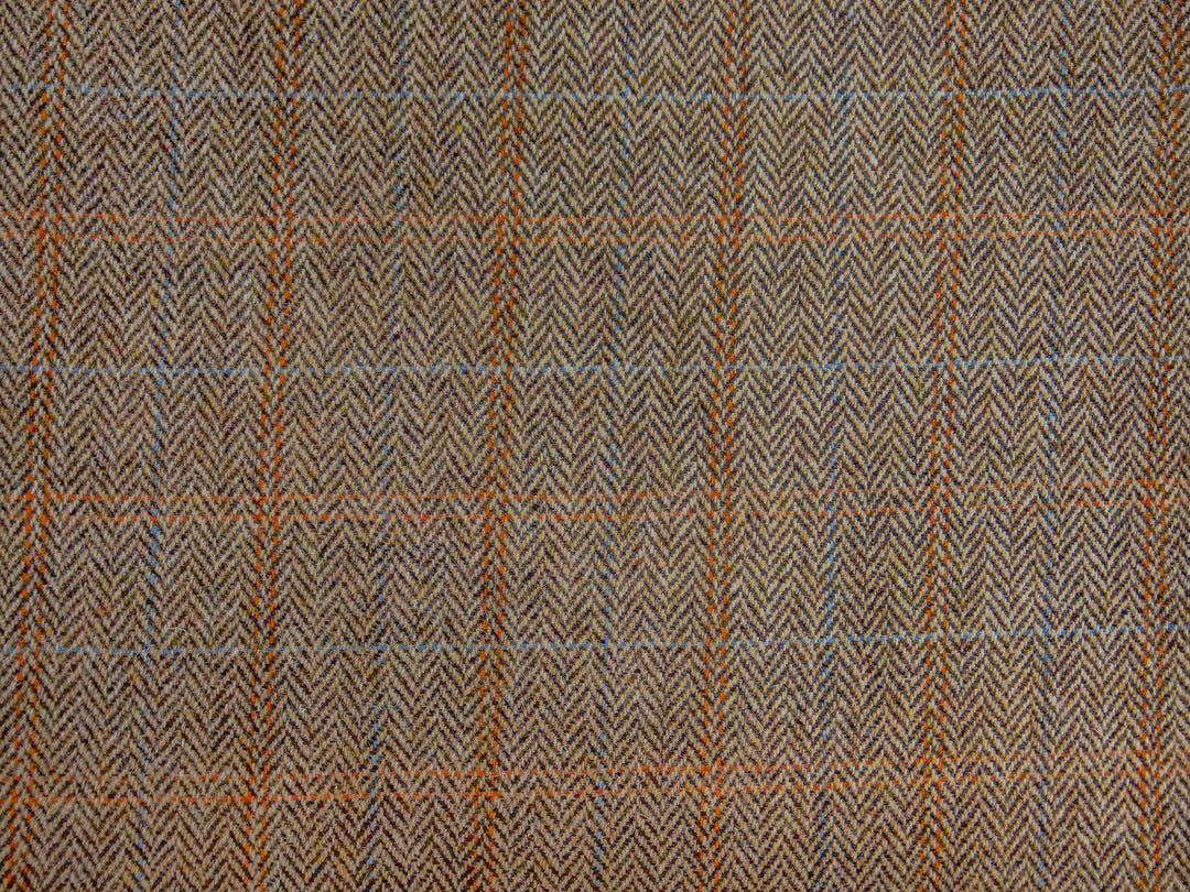 Harris Tweed Herringbone Moss Hudson Dining Chair Fabric Image 1