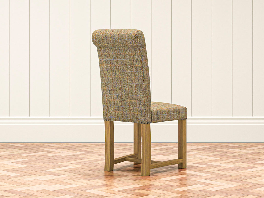 Harris Tweed Hudson Dining Chair in Herringbone Moss