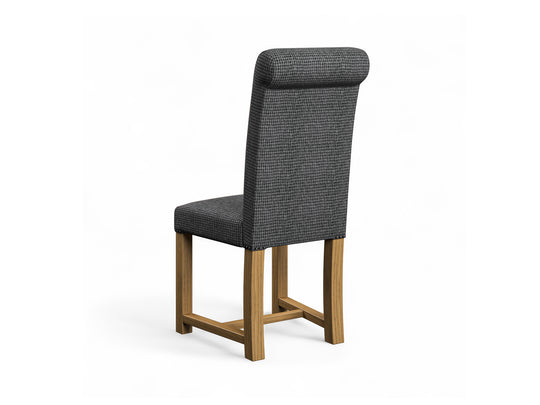 Harris Tweed Houndstooth Smoke Hudson Dining Chair Back Image