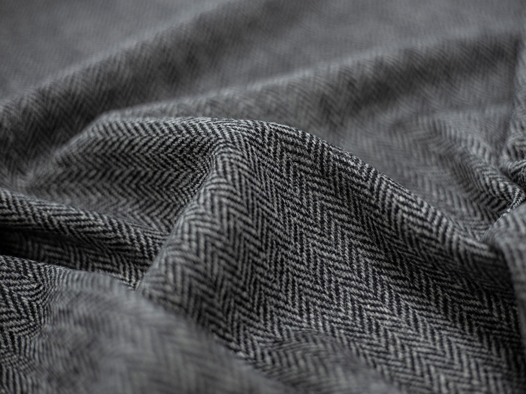 Harris Tweed Herringbone Slate Hudson Dining Chair Fabric Image 2