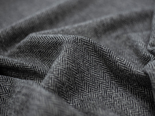 Harris Tweed Herringbone Slate Hudson Dining Chair Fabric Image 2