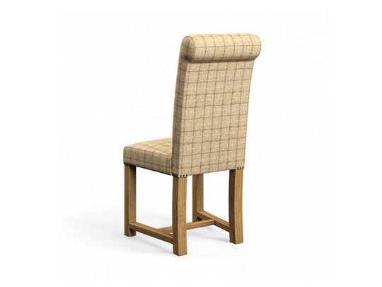 Abraham Moon Oatmeal Check Hudson Dining Chair Back Image
