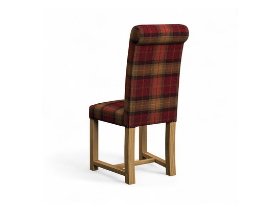 Abraham Moon Tartan Crimson Hudson Dining Chair Back Image