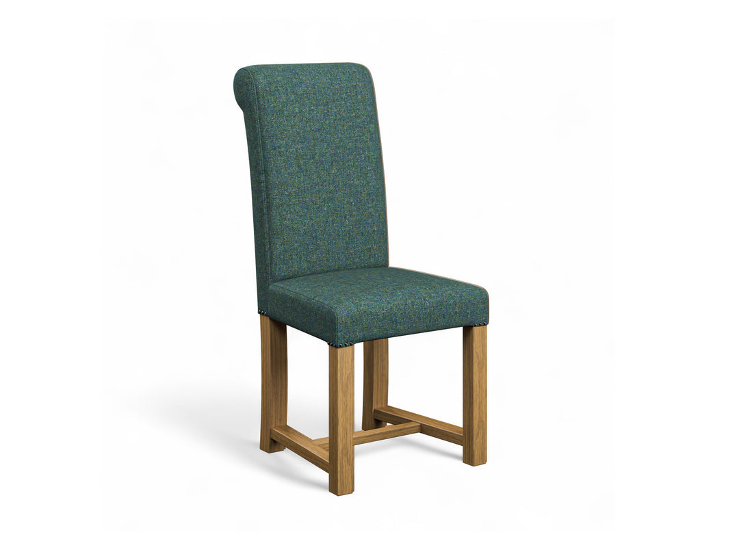 Harris Tweed Harris Teal Hudson Dining Chair Front Cut Out