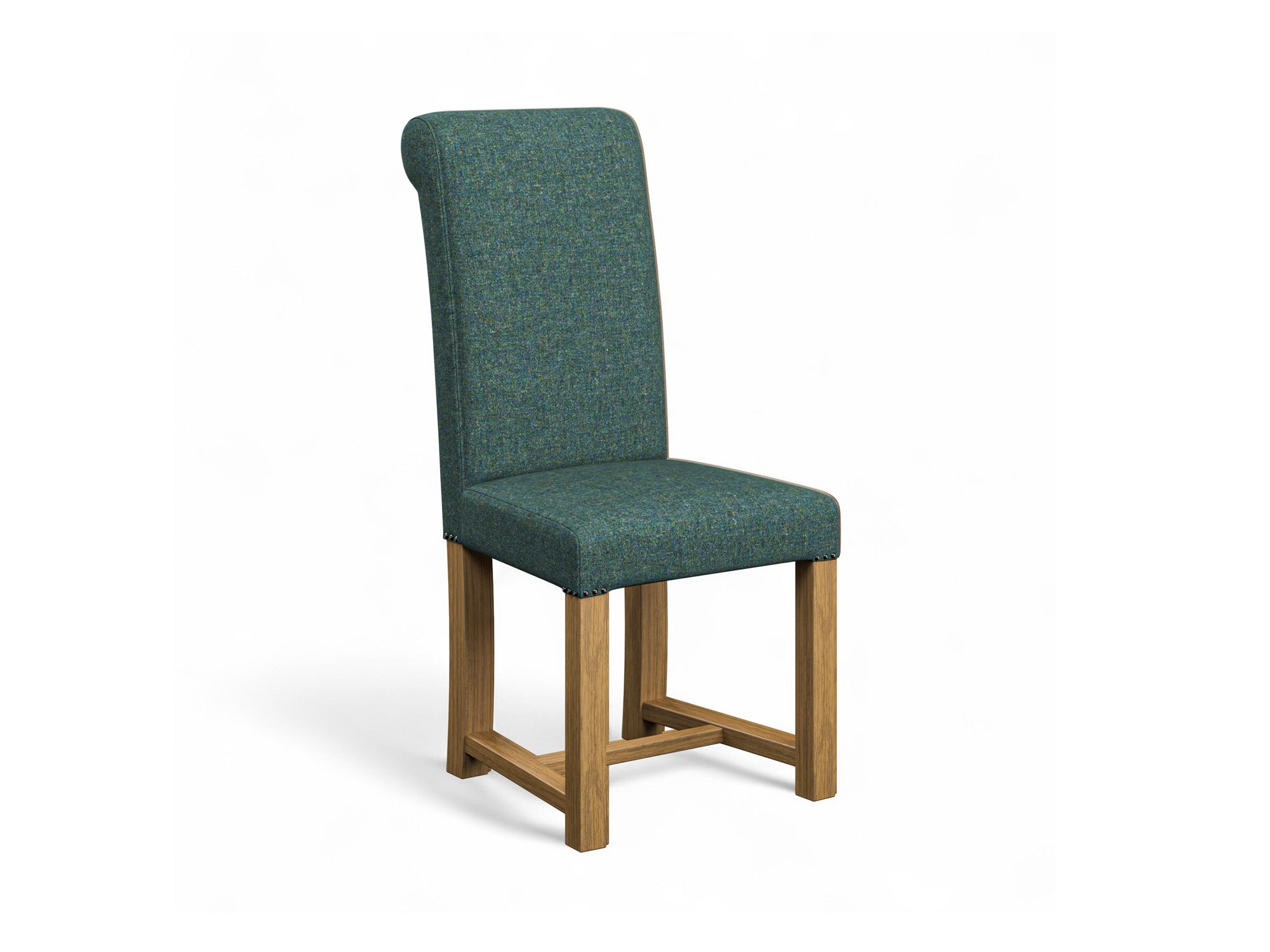 Harris Tweed Harris Teal Hudson Dining Chair Front Cut Out