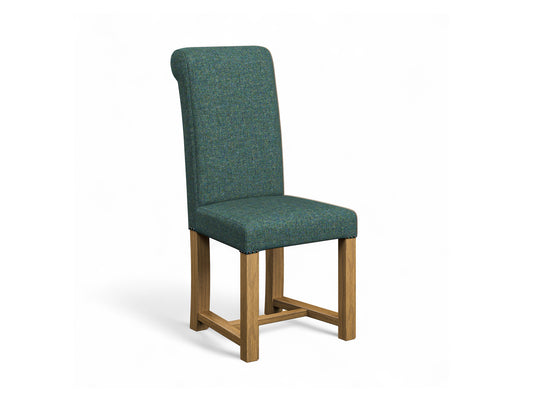 Harris Tweed Harris Teal Hudson Dining Chair Front Cut Out