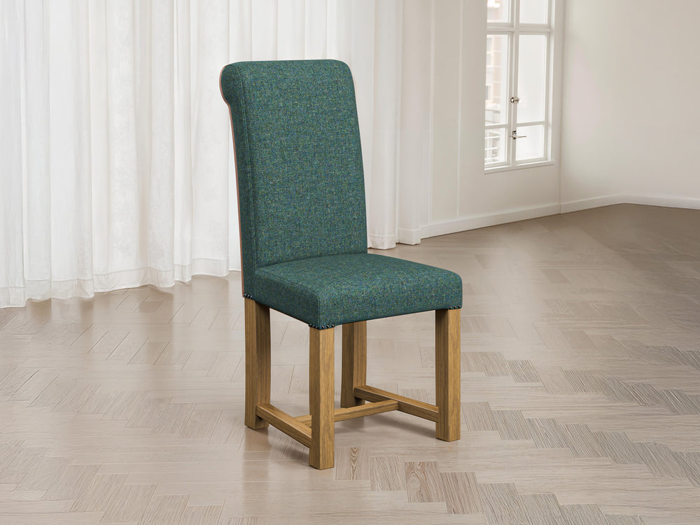Harris Tweed Harris Teal Hudson Dining Chair Front Lifestyle Image