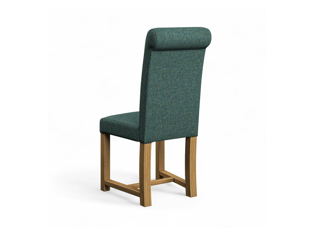 Harris Tweed Harris Teal Hudson Dining Chair Back Image