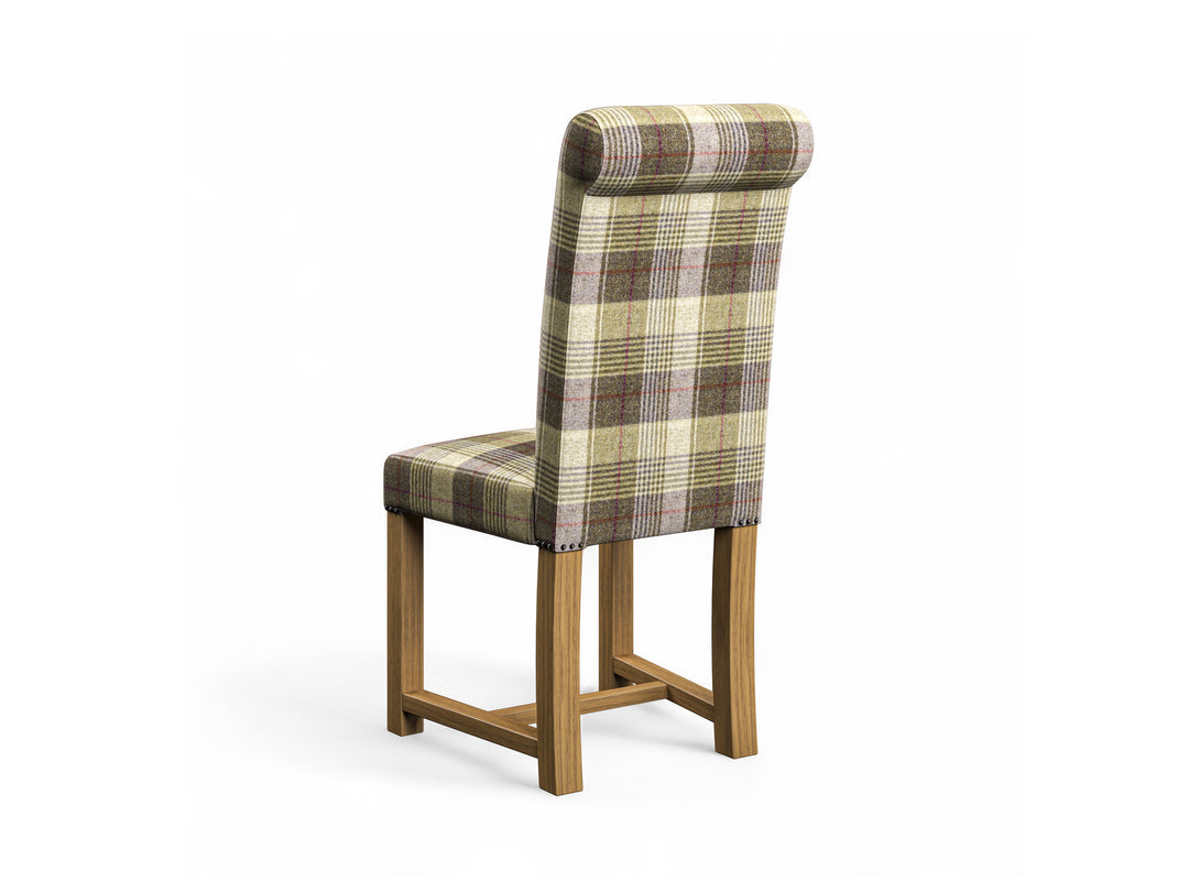 Abraham Moon Tartan Grape Hudson Dining Chair Back Image