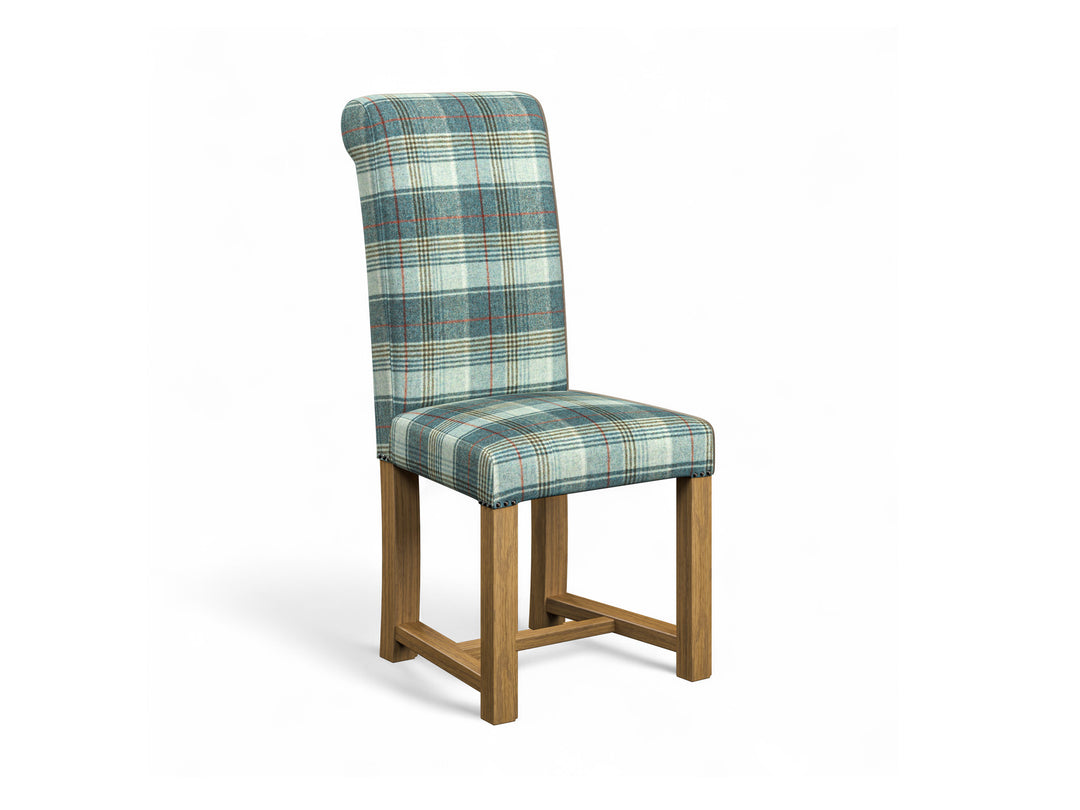 Abraham Moon Tartan Mint Hudson Dining Chair Front Cut Out