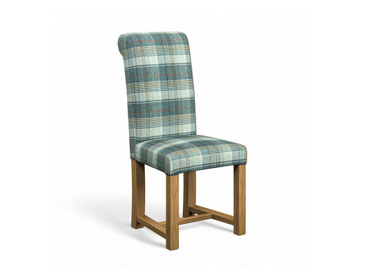 Abraham Moon Tartan Mint Hudson Dining Chair Front Cut Out