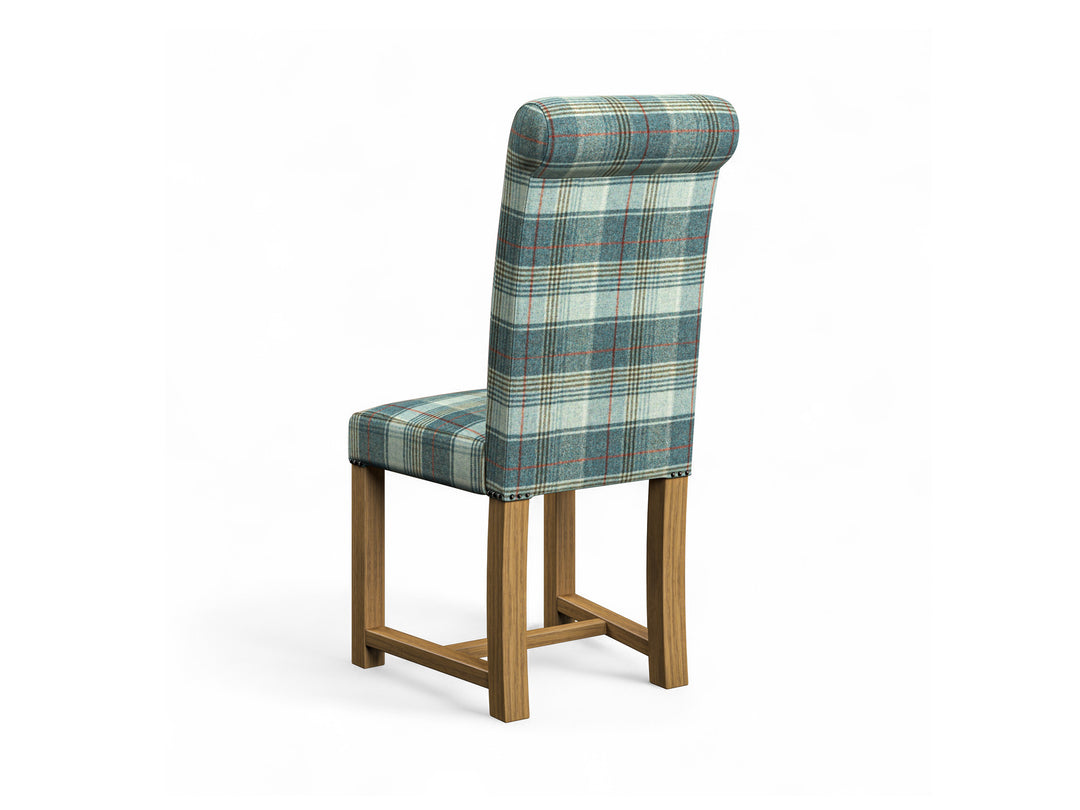 Abraham Moon Tartan Mint Hudson Dining Chair Back Image