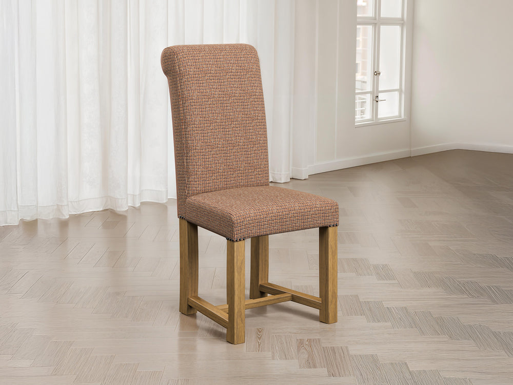 Harris Tweed Tweed Rust Hudson Dining Chair Front Lifestyle Image