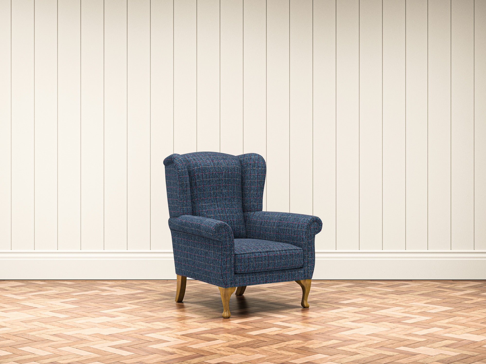 Harris Tweed Herringbone Denim Harper Armchair – All About Tweed